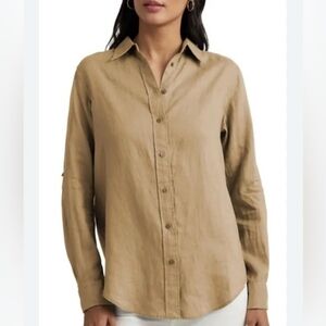 Black Tape_ Tan Button Down Shirt - NWT (New With Tags)